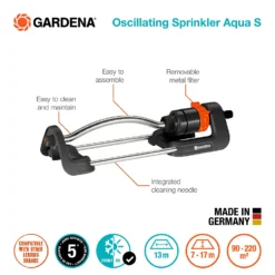 GARDENA Oscillating Sprinkler Aqua S -Garden Care Specialty Shop 13043399 1354907564242398