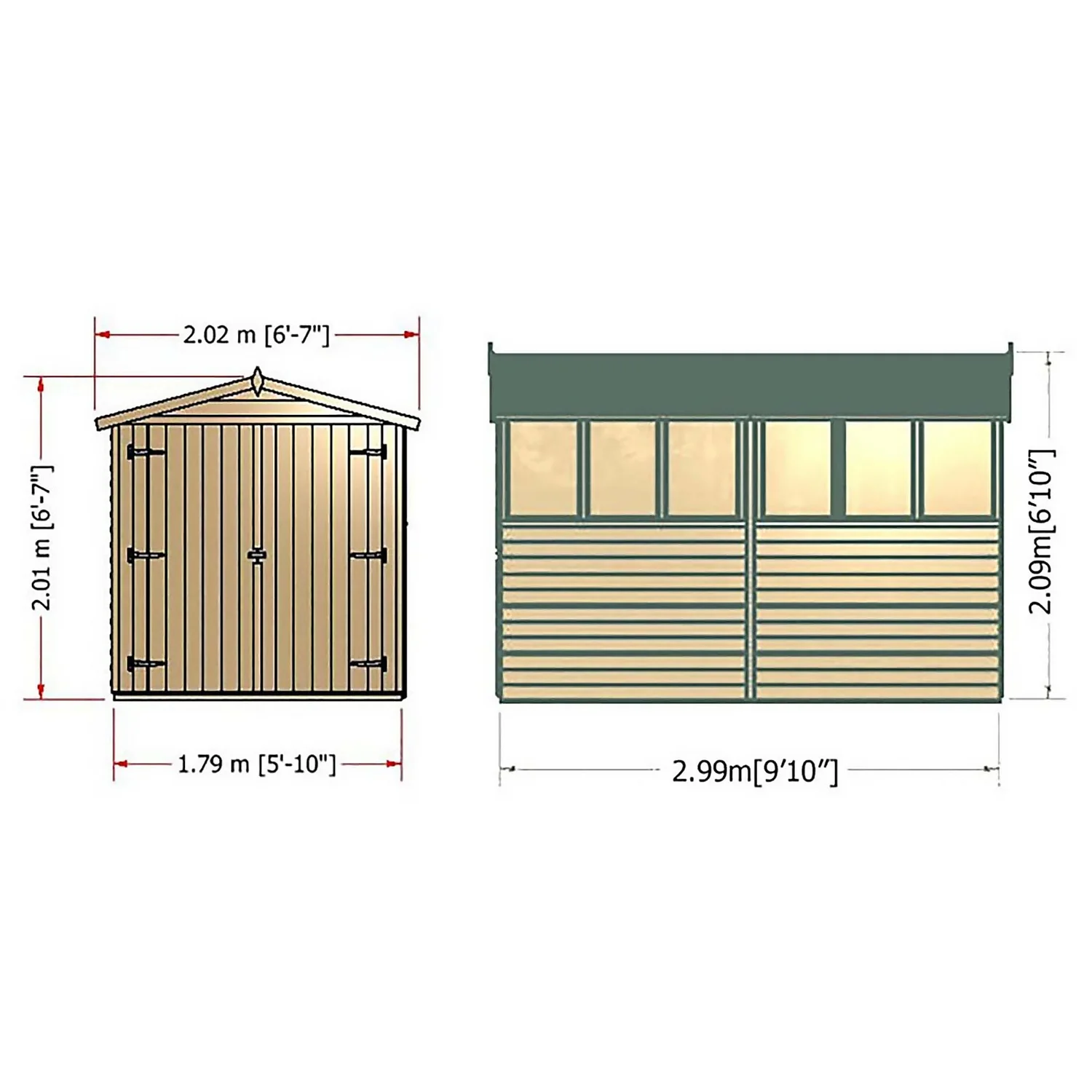 Shire 10 X 6ft Shed Overlap Double Door 11 Shire 10 X 6ft Shed Overlap Double Door - Image 9