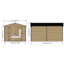 Shire 12 X 8ft Shed Overlap Double Door - No Windows -Garden Care Specialty Shop 13082813 6994862497981632