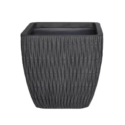 House Beautiful Roma Weave Charcoal Square Pot - 25cm