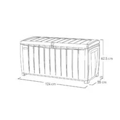 Keter Ace Outdoor Garden Storage Box 124 X 55 X 62.5 Cm - Grey And Black -Garden Care Specialty Shop 13432924 1804947994784994