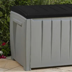 Keter Ace Outdoor Garden Storage Box 124 X 55 X 62.5 Cm - Grey And Black -Garden Care Specialty Shop 13432924 3844947994747044