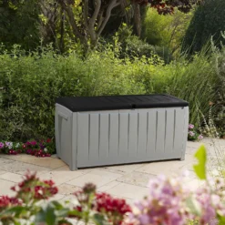 Keter Ace Outdoor Garden Storage Box 124 X 55 X 62.5 Cm - Grey And Black -Garden Care Specialty Shop 13432924 5964947994547391