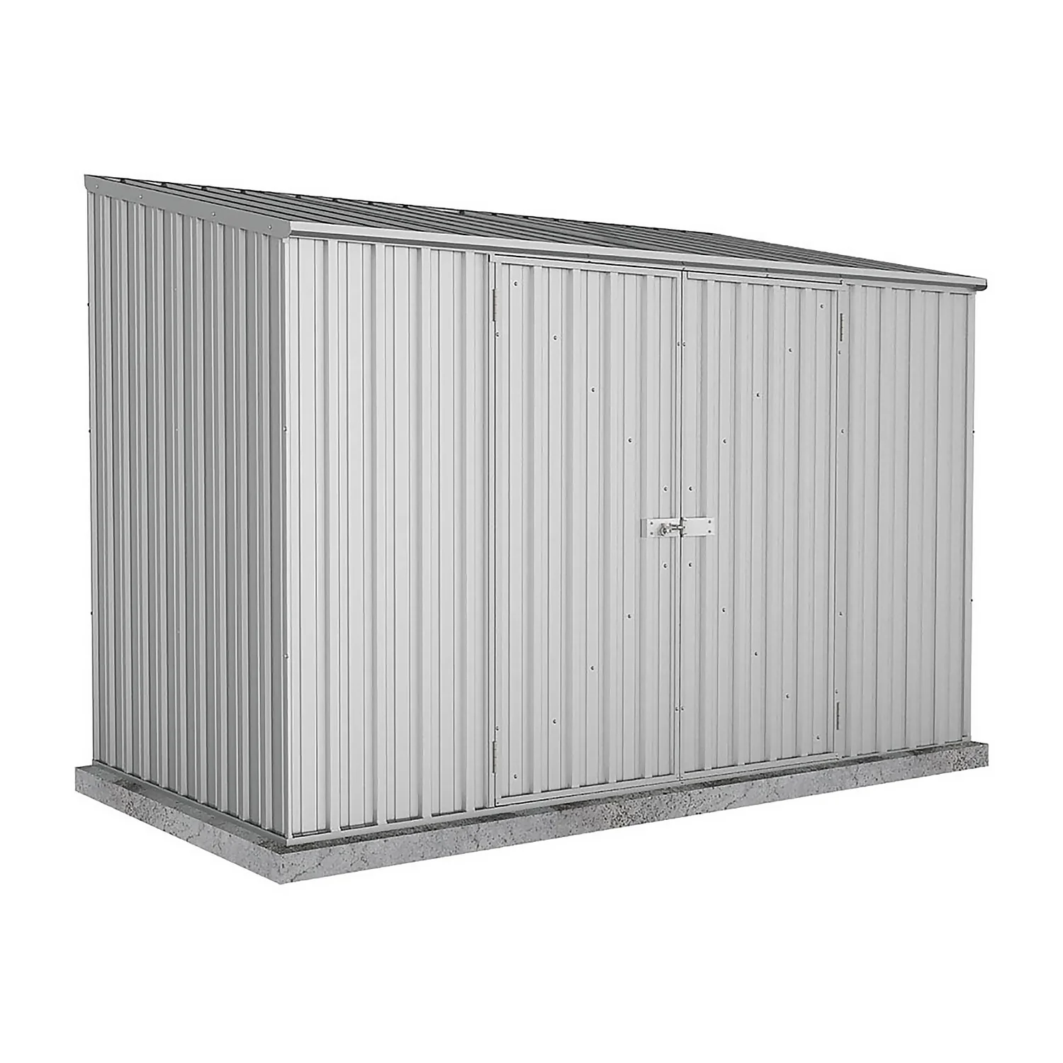 Absco 10 X 5ft Space Saver Metal Pent Shed - Zinc 3 Absco 10 X 5ft Space Saver Metal Pent Shed - Zinc