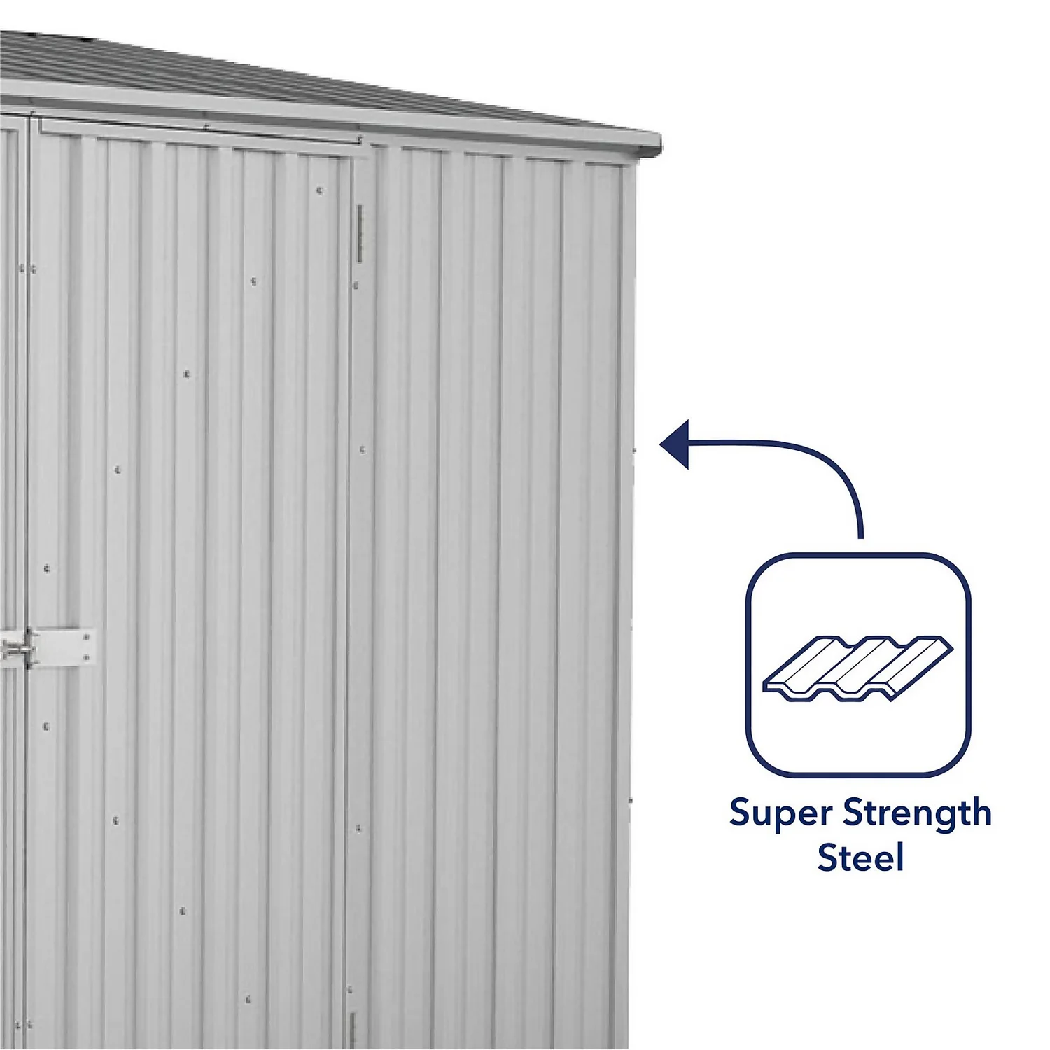 Absco 10 X 5ft Space Saver Metal Pent Shed - Zinc 9 Absco 10 X 5ft Space Saver Metal Pent Shed - Zinc - Image 7