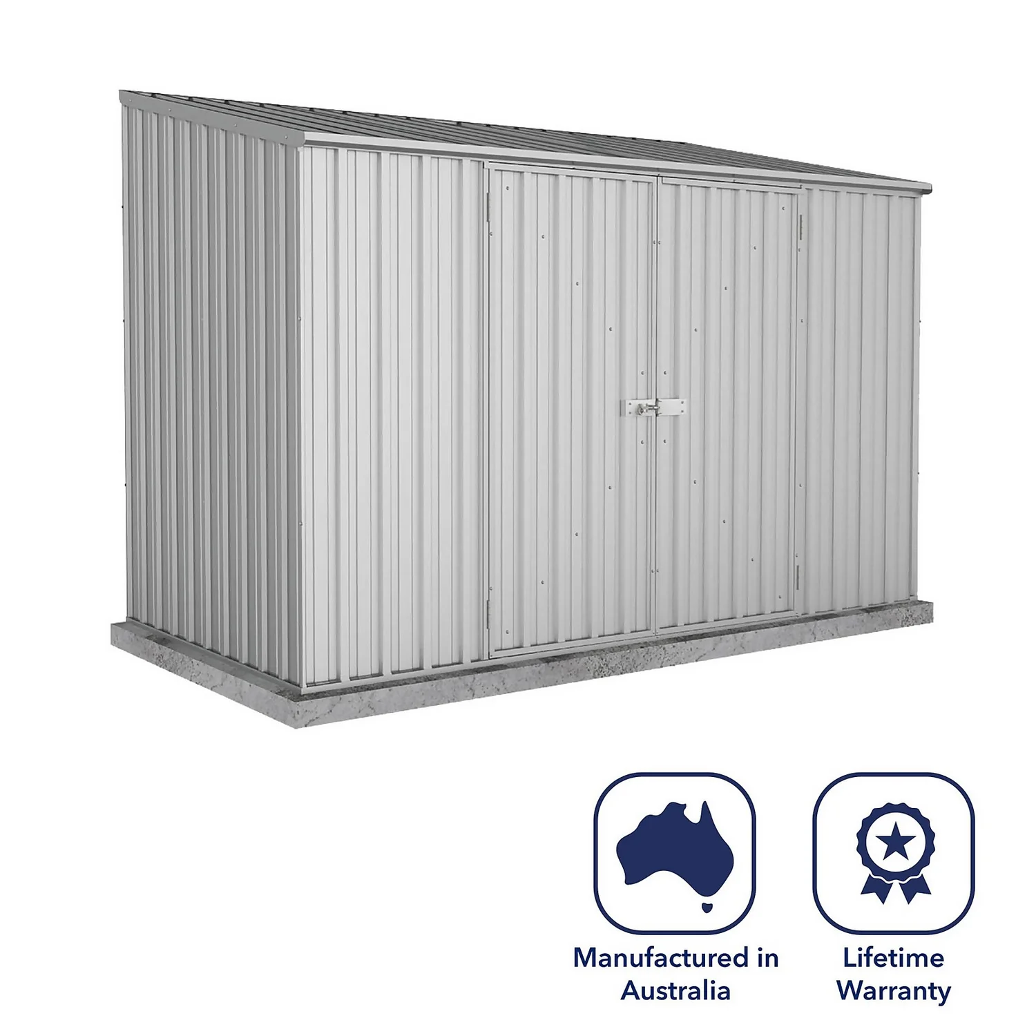 Absco 10 X 5ft Space Saver Metal Pent Shed - Zinc 10 Absco 10 X 5ft Space Saver Metal Pent Shed - Zinc - Image 8