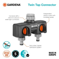 GARDENA Twin-Tap Hose Pipe Connector 11 GARDENA Twin-Tap Hose Pipe Connector -Garden Care Specialty Shop 13489627 8324920780905436