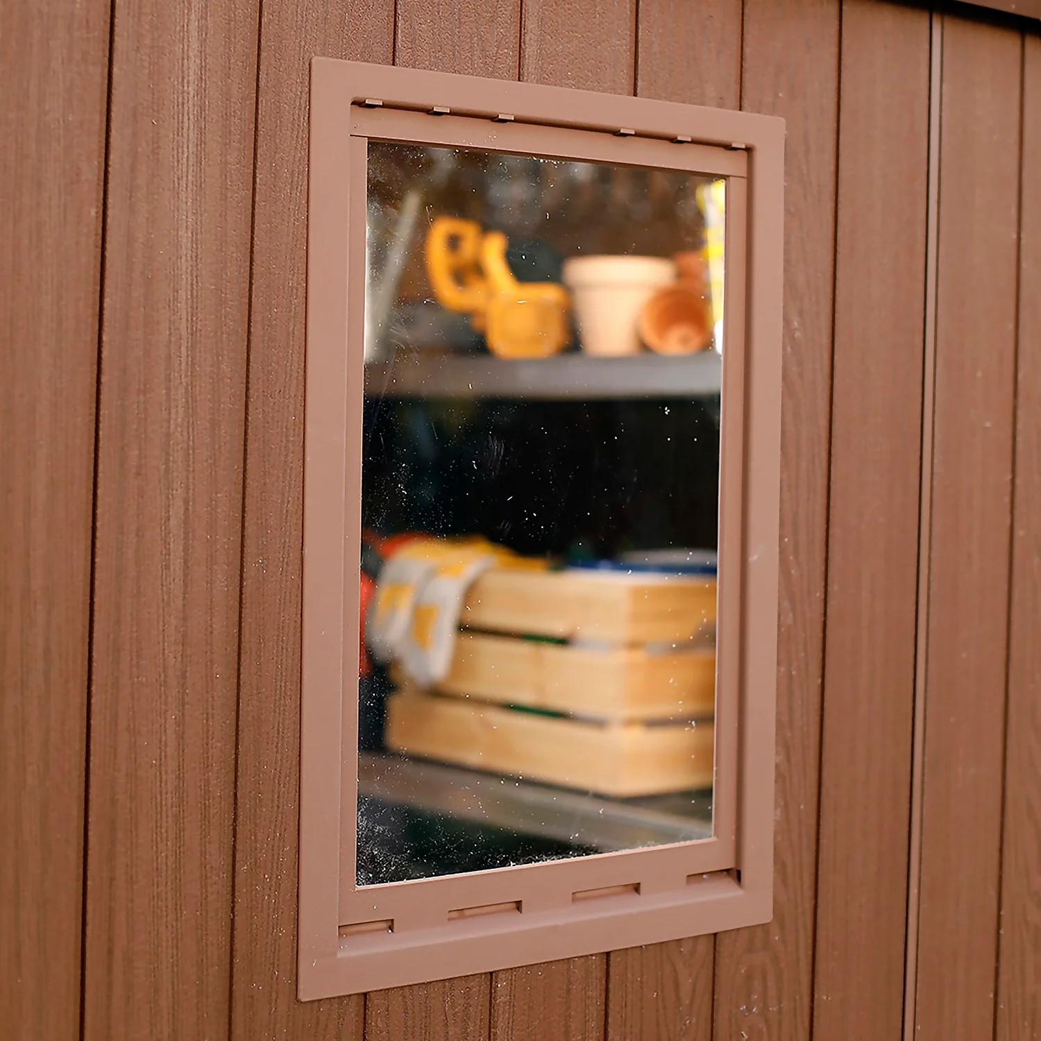 Keter Darwin Outdoor Apex Garden Storage Shed 6ft X 6ft - Brown 9 Keter Darwin Outdoor Apex Garden Storage Shed 6ft X 6ft - Brown - Image 7