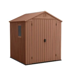 Keter Darwin Outdoor Apex Garden Storage Shed 6ft X 6ft - Brown
