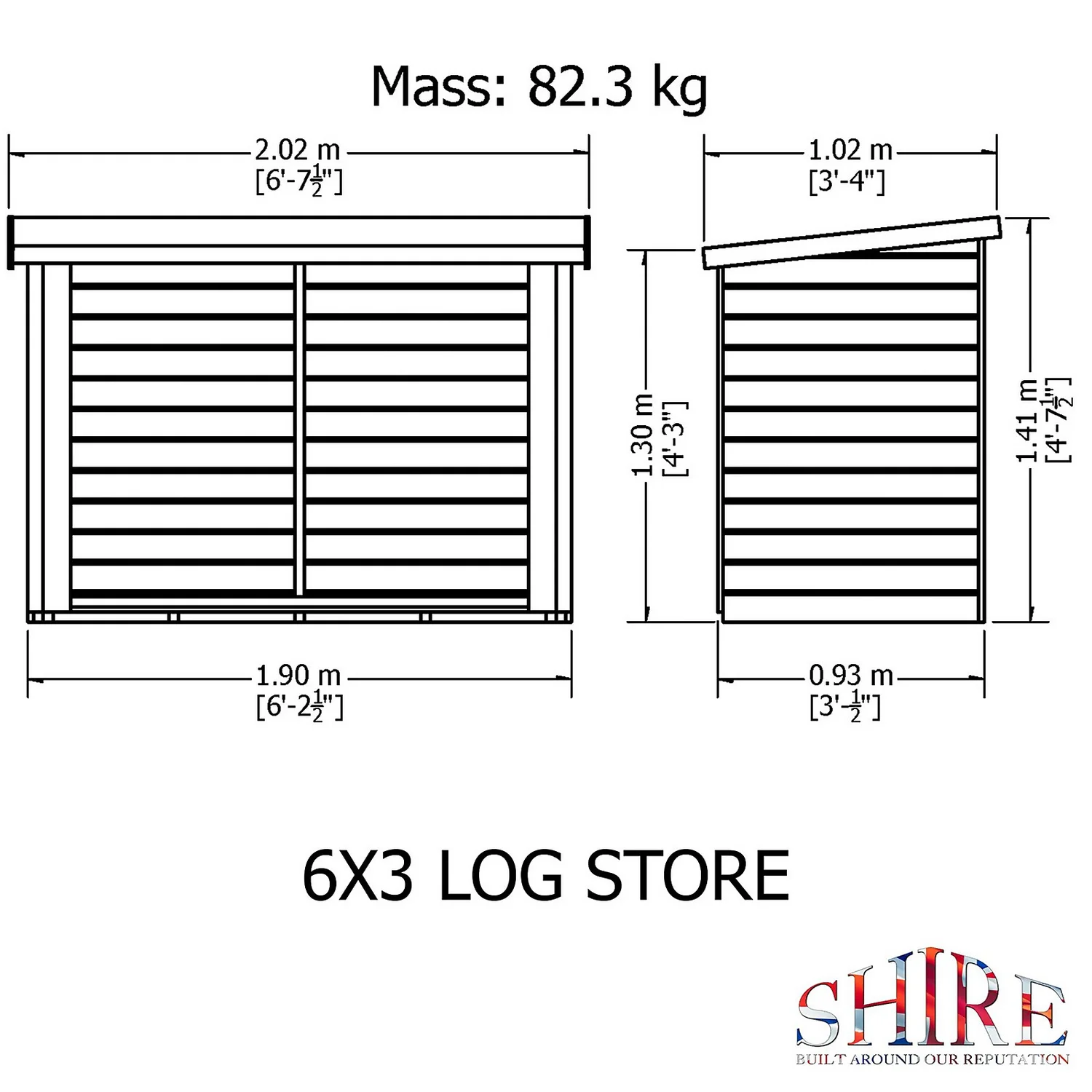 Shire Heavy Duty Log Storage 6x3ft 5 Shire Heavy Duty Log Storage 6x3ft - Image 3