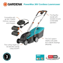 GARDENA 36V PowerMax Cordless Lawn Mower - 32cm -Garden Care Specialty Shop 13524825 7474936345068522