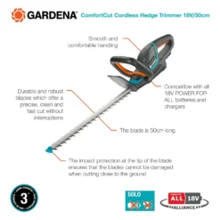 GARDENA ComfortCut Cordless 18V 50 Hedge Trimmer 13 GARDENA ComfortCut Cordless 18V 50 Hedge Trimmer -Garden Care Specialty Shop 13524828 1365049587635227