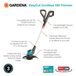 GARDENA EasyCut Cordless 18V Grass Trimmer 12 GARDENA EasyCut Cordless 18V Grass Trimmer -Garden Care Specialty Shop 13524830 8114936346365854
