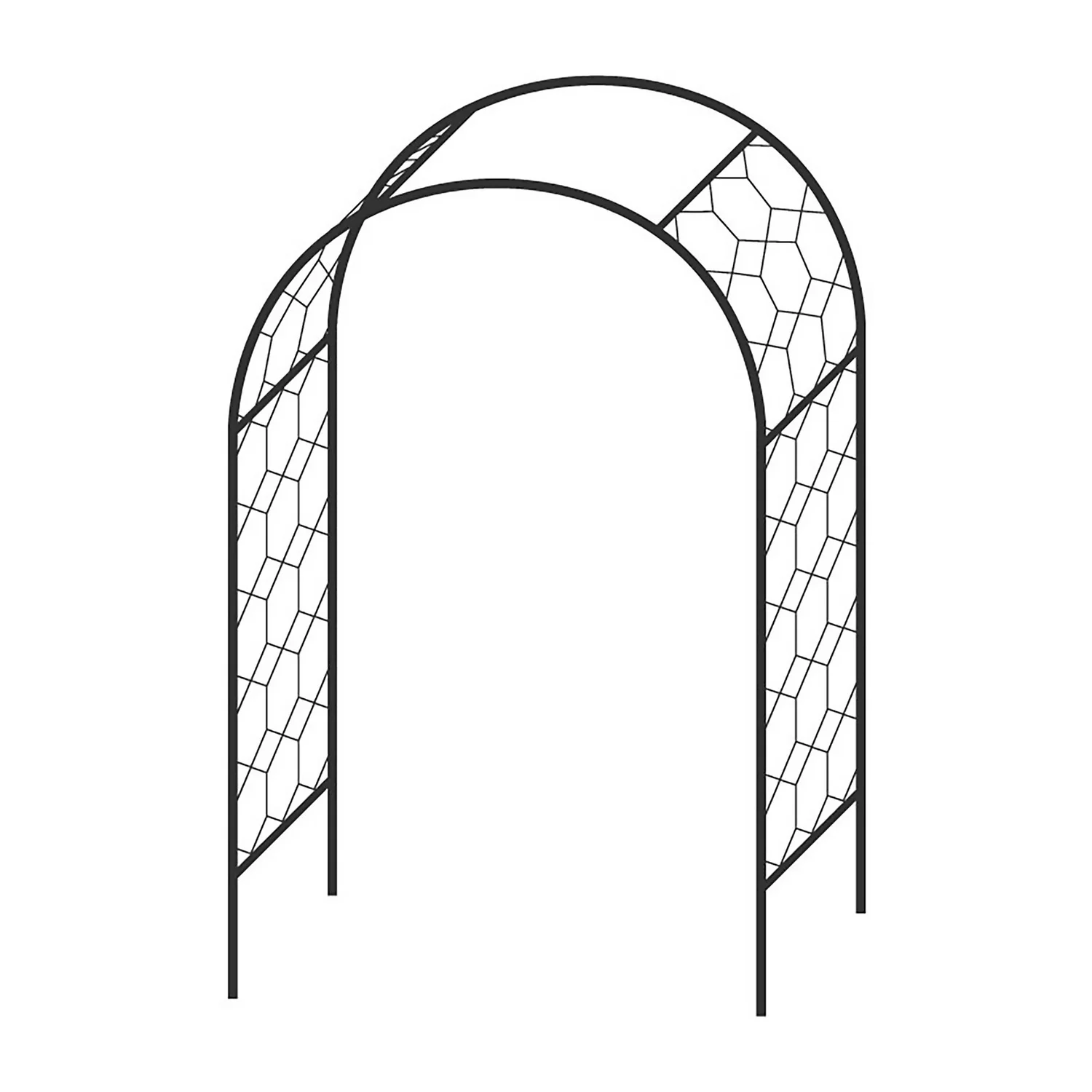 Agriframes Round Garden Arch - (H)2.3 X (W)1.5 X (D)0.45 M - Black 3 Agriframes Round Garden Arch - (H)2.3 X (W)1.5 X (D)0.45 M - Black