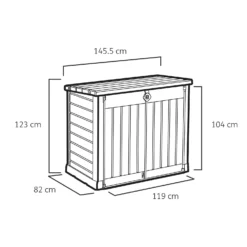 Keter Store It Out Ace Outdoor Garden Storage Shed 1200L - Grey / Graphite -Garden Care Specialty Shop 13531577 1964925770704849