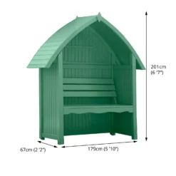 Country Living Wilmcote Arbour Seat Painted + Installation - Aurora Green 8 Country Living Wilmcote Arbour Seat Painted + Installation - Aurora Green -Garden Care Specialty Shop 13554932 1114942011019116