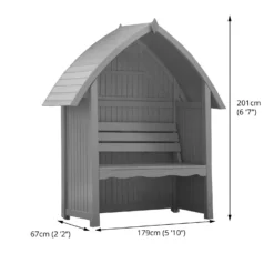 Country Living Wilmcote Arbour Seat Painted + Installation - Thorpe Towers Grey -Garden Care Specialty Shop 13554933 1704942010426295