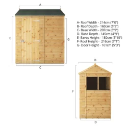 Mercia 7ft X 5ft Premium Shiplap Reverse Apex Shed -Garden Care Specialty Shop 13555778 1504949338419162