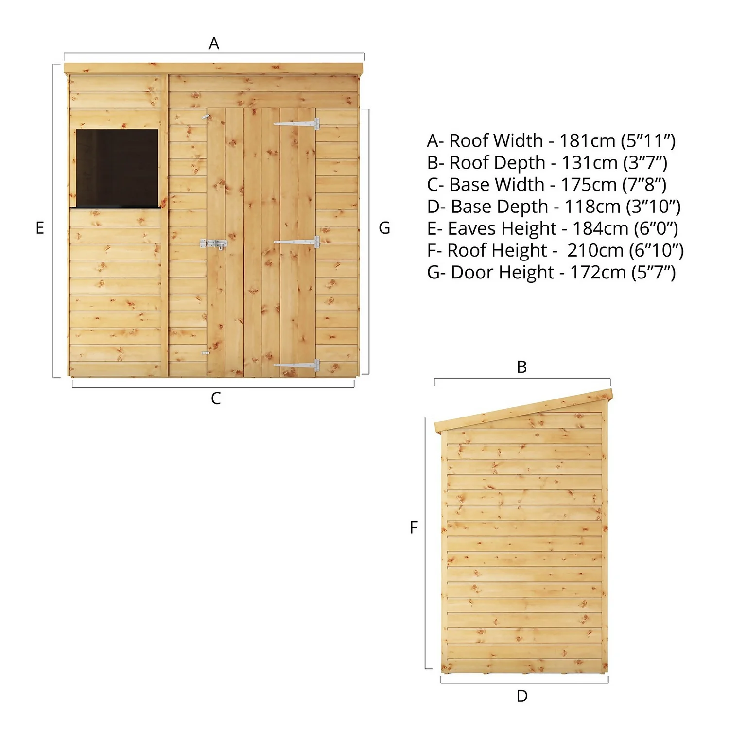 Mercia 6ft X 4ft Premium Shiplap Pent Shed - Including Installation 9 Mercia 6ft X 4ft Premium Shiplap Pent Shed - Including Installation - Image 7