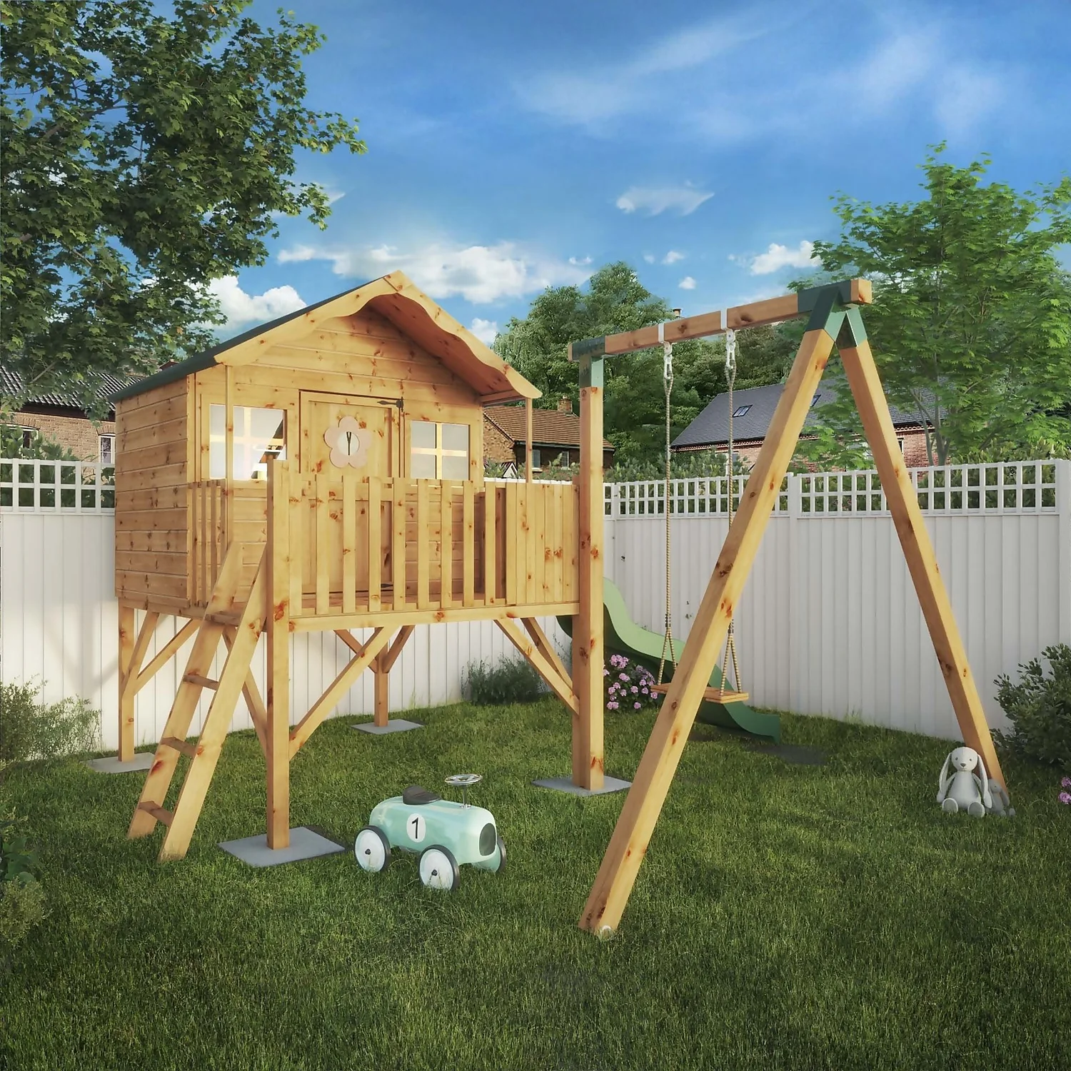 Mercia 5ft X 6ft Honeysuckle Wooden Playhouse 4 Mercia 5ft X 6ft Honeysuckle Wooden Playhouse - Image 2