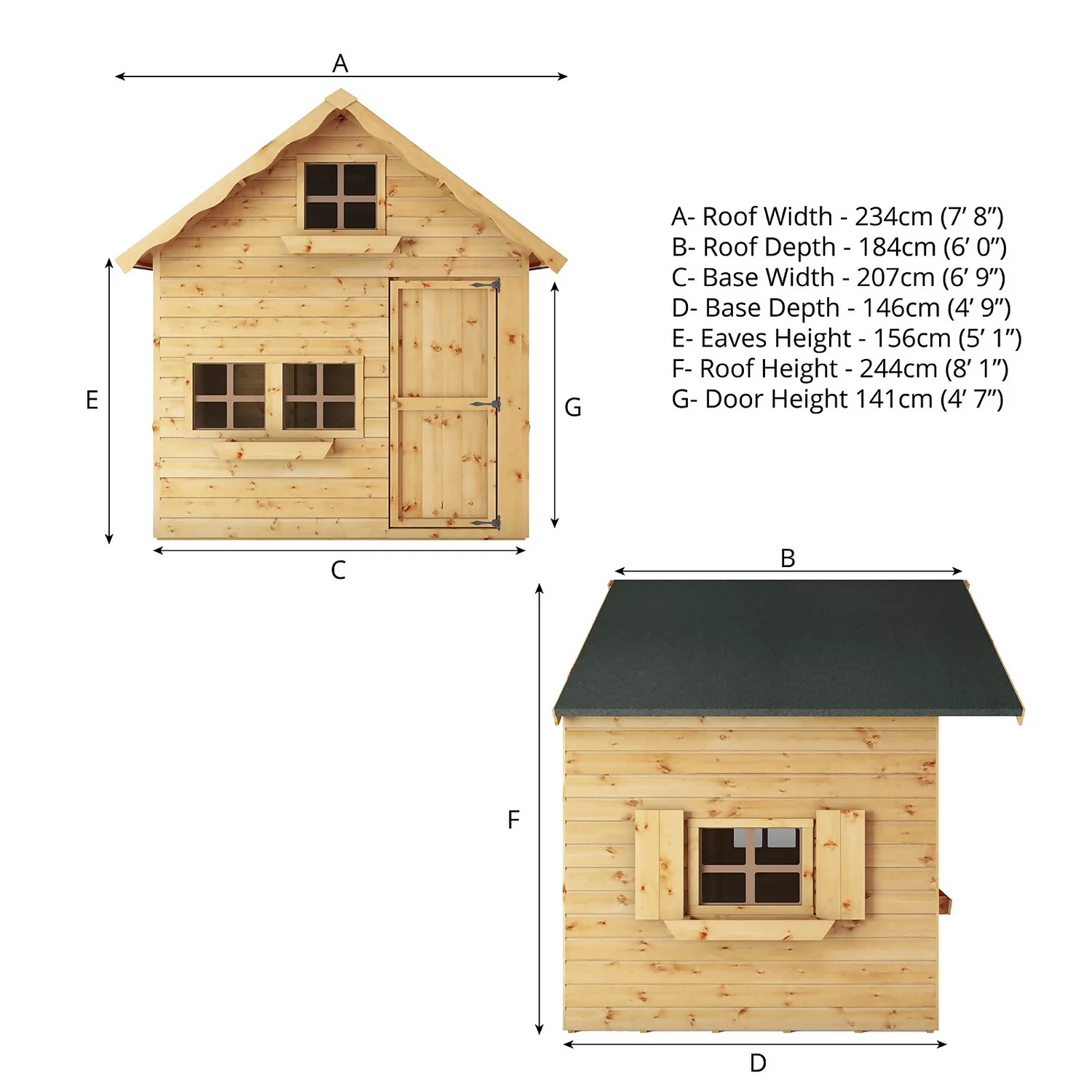 Mercia 7ft X 5ft Swiss Cottage Double Storey Playhouse - Installation Included 9 Mercia 7ft X 5ft Swiss Cottage Double Storey Playhouse - Installation Included - Image 7