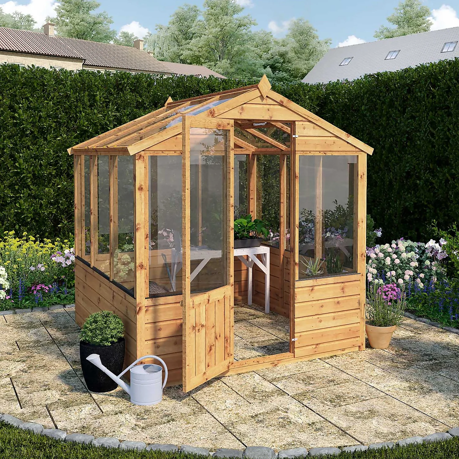 Mercia Wooden Greenhouse - 6x6ft 4 Mercia Wooden Greenhouse - 6x6ft - Image 2