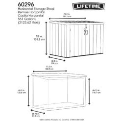 Lifetime Horizontal Plastic Outdoor Storage Shed -Garden Care Specialty Shop 13660824 1614949050899666