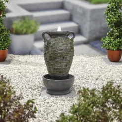 Stylish Fountain Rippling Vase Water Feature With LEDs -Garden Care Specialty Shop 13846051 2064962028400313