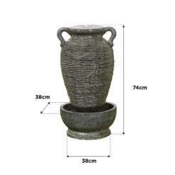 Stylish Fountain Rippling Vase Water Feature With LEDs -Garden Care Specialty Shop 13846051 5334978881050739