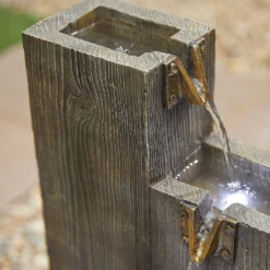 Stylish Fountain Coastal Sleepers Water Feature With LEDs -Garden Care Specialty Shop 13846058 6494962027548508