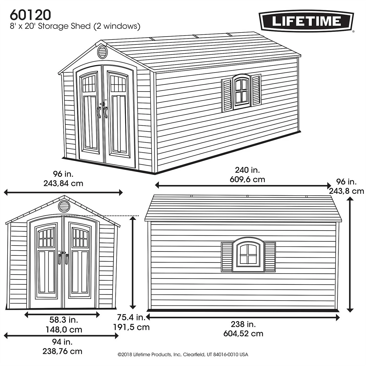 Lifetime 8 X 20ft Outdoor Storage Shed - Installation Included 9 Lifetime 8 X 20ft Outdoor Storage Shed - Installation Included - Image 7