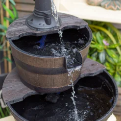 Stylish Fountain Whiskey Barrels Garden Water Feature -Garden Care Specialty Shop 13944159 2555005845016341