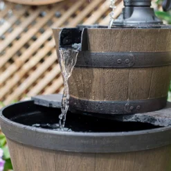 Stylish Fountain Whiskey Barrels Garden Water Feature -Garden Care Specialty Shop 13944159 4575005844861163
