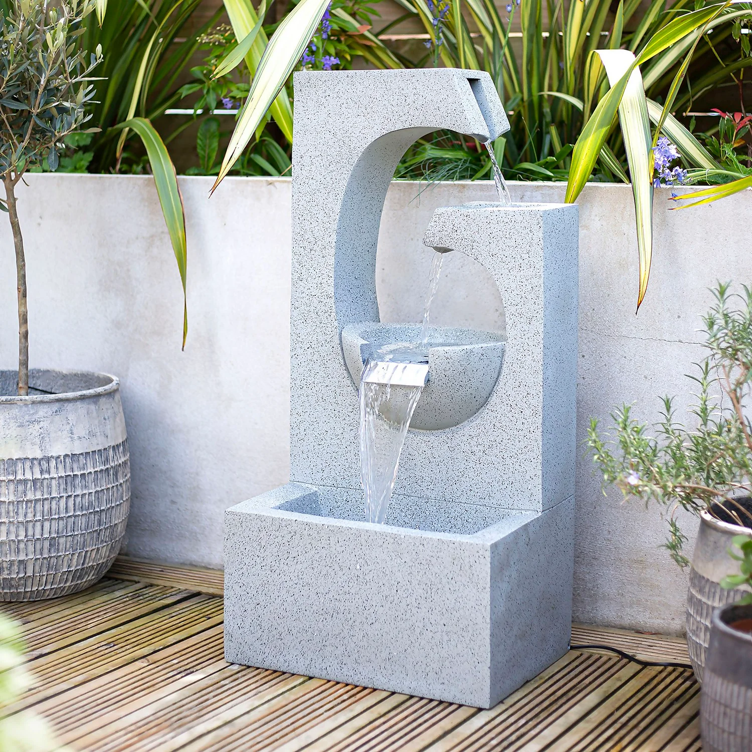 Stylish Fountain Ango Falls Garden Water Feature With LEDs 4 Stylish Fountain Ango Falls Garden Water Feature With LEDs - Image 2