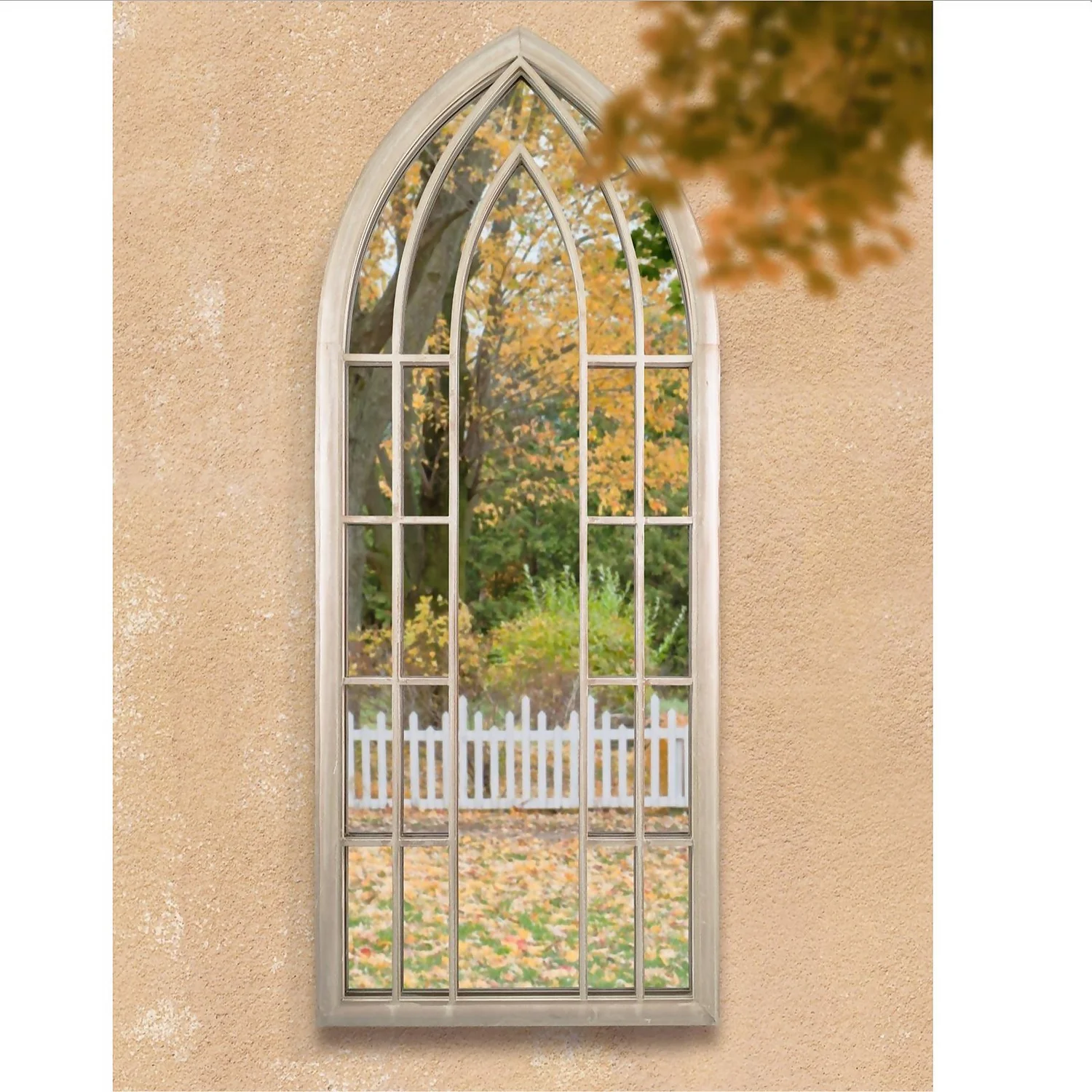 MirrorOutlet Somerley Sunflower Gothic Arch Large Garden Mirror - 150x61 Cm 5 MirrorOutlet Somerley Sunflower Gothic Arch Large Garden Mirror - 150x61 Cm - Image 3