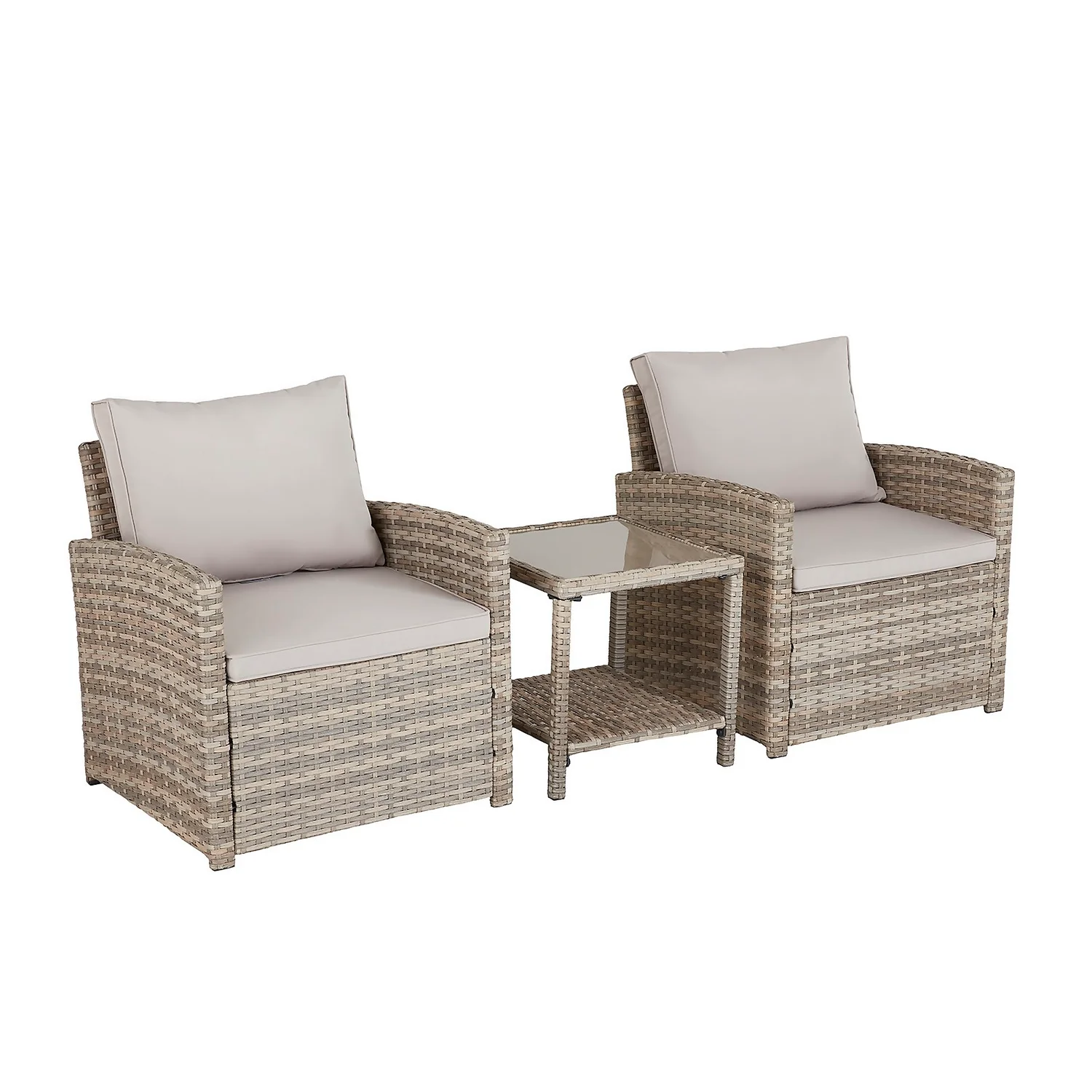 Matara Tea For Two Rattan Effect Bistro Set 4 Matara Tea For Two Rattan Effect Bistro Set - Image 2