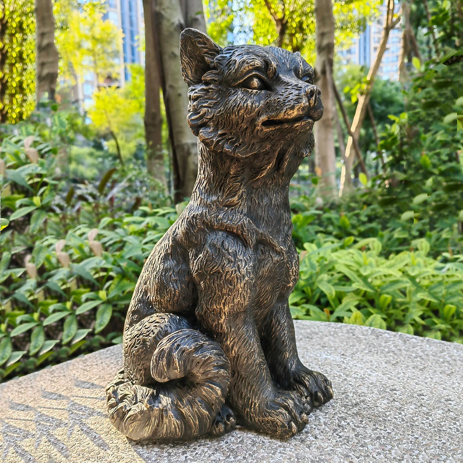 Bronze Look Fox Garden Ornament 4 Bronze Look Fox Garden Ornament - Image 2