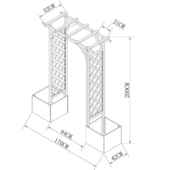 Homebase Wooden Garden Arched Trellis With Planters -Garden Care Specialty Shop 13967032 2065060441143863