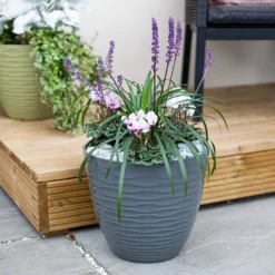 Wave Pot Charcoal - 33cm 11 Wave Pot Charcoal - 33cm -Garden Care Specialty Shop 13973616 8595011239991221