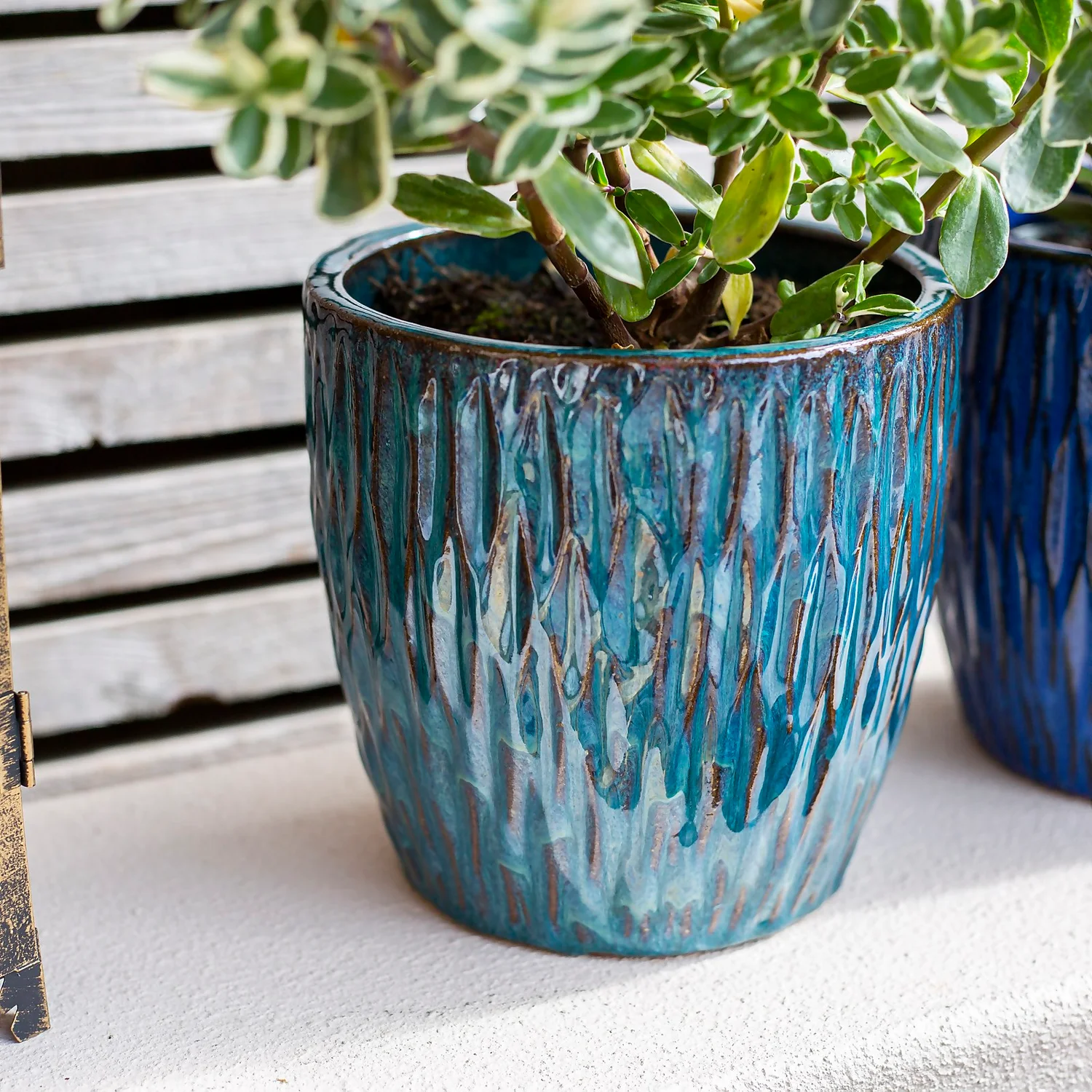 Chiswick Textured Pot Green - 24cm 6 Chiswick Textured Pot Green - 24cm - Image 4