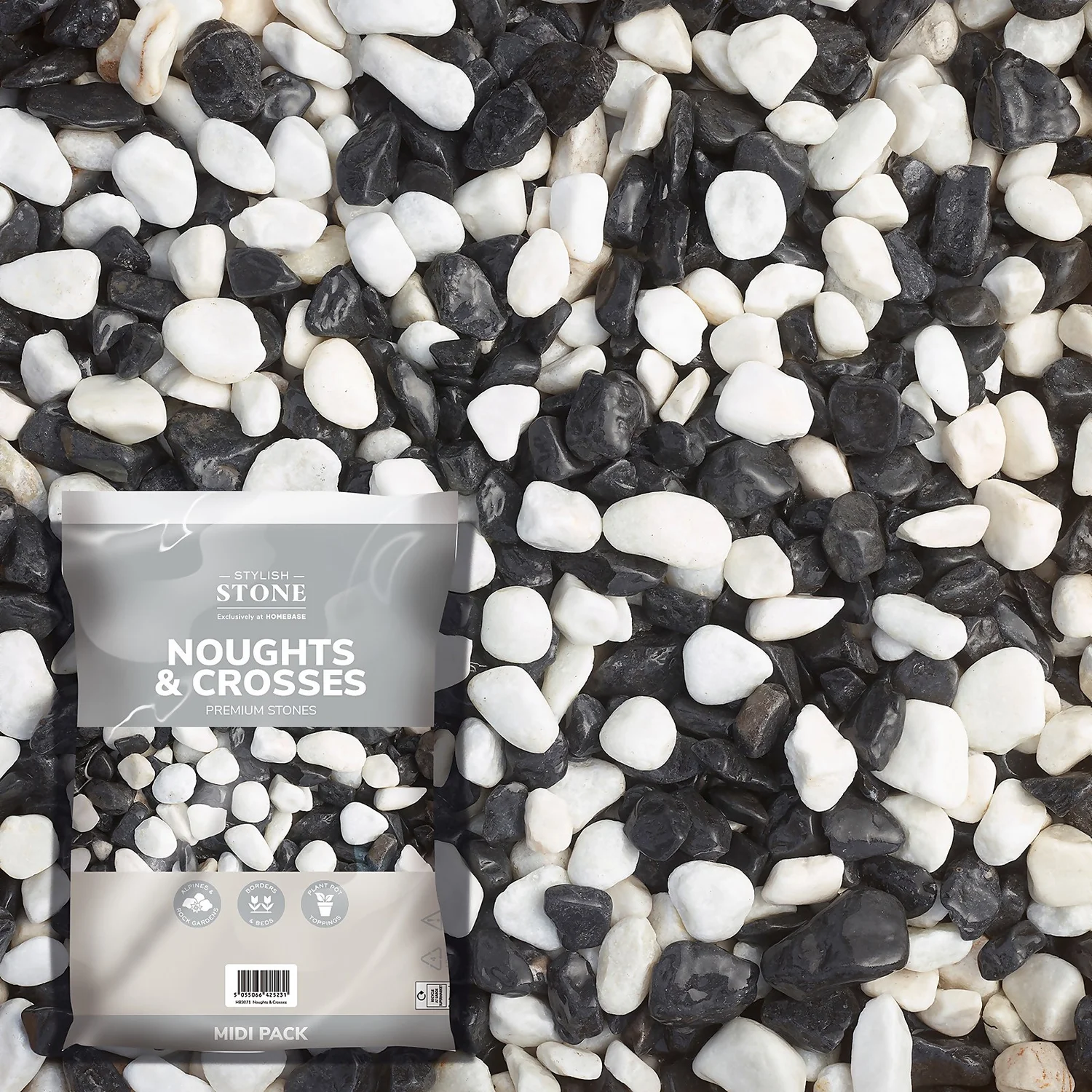 Stylish Stone Noughts & Crosses Decorative Pebbles Midi Bag 3 Stylish Stone Noughts & Crosses Decorative Pebbles Midi Bag