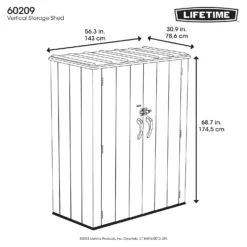 LIFETIME 1500L Vertical Storage Shed - Rough-Cut Brown -Garden Care Specialty Shop 13997404 6944999835363736