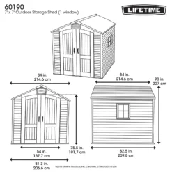 Lifetime 7x7ft Outdoor Storage Shed - Beige -Garden Care Specialty Shop 13997407 1584999834797558