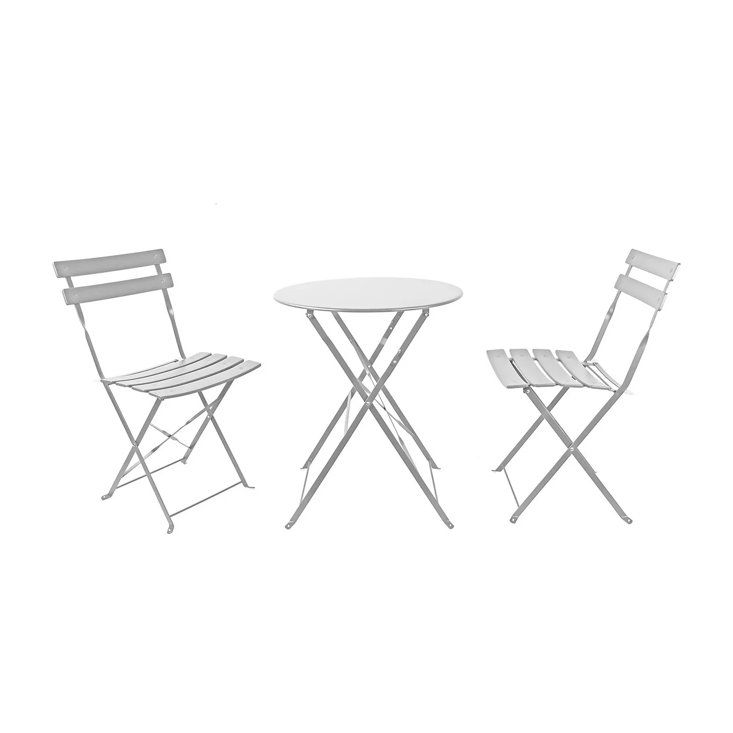Millie Metal Bistro Set - Grey 2 Millie Metal Bistro Set - Grey
