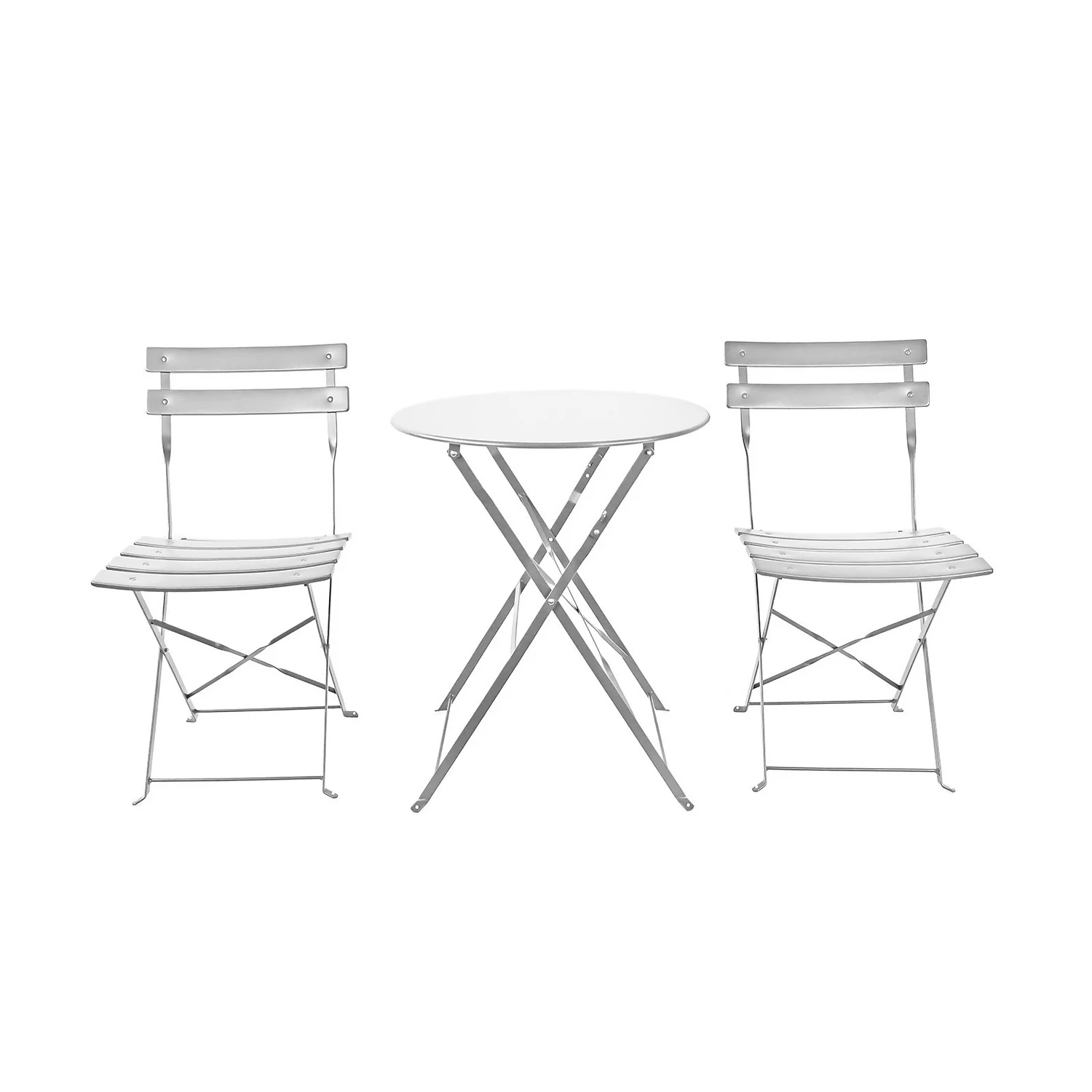 Millie Metal Bistro Set - Grey 3 Millie Metal Bistro Set - Grey - Image 2