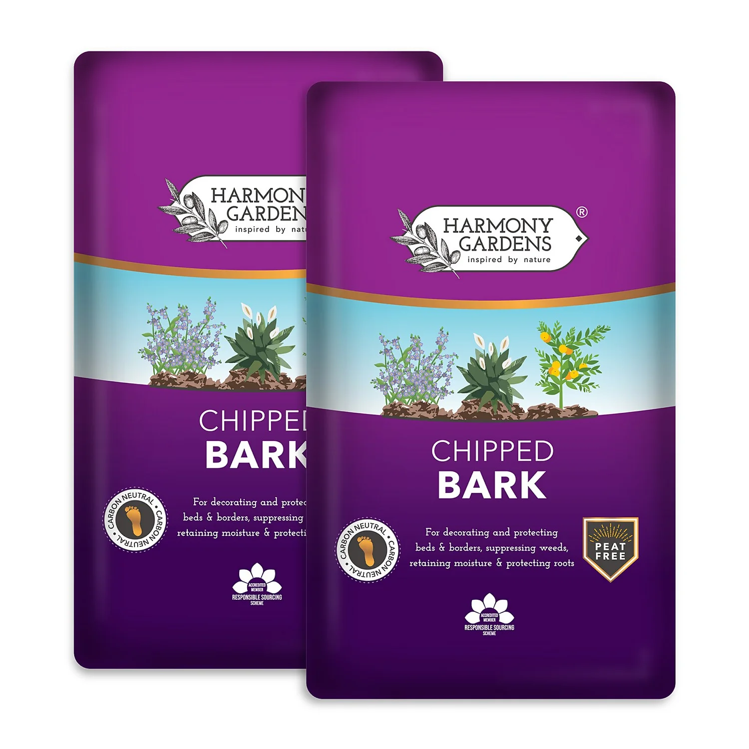 Harmony Gardens Bark Chip - 2 Bags (Total 100 Litres / 40Kg) 3 Harmony Gardens Bark Chip - 2 Bags (Total 100 Litres / 40Kg)