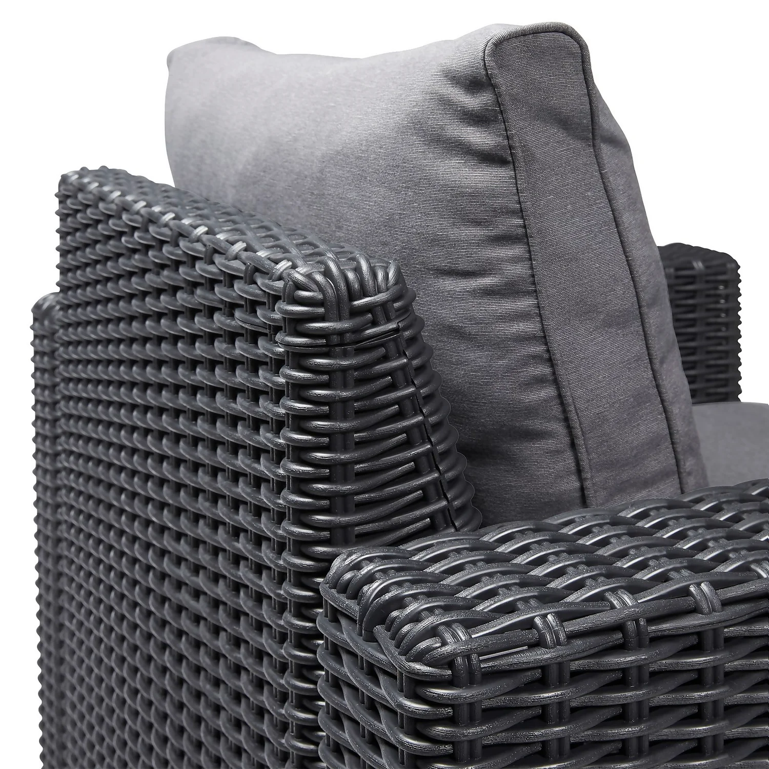 Keter California 2 Seater Outdoor Balcony Garden Furniture Set - Graphite With Grey Cushions 6 Keter California 2 Seater Outdoor Balcony Garden Furniture Set - Graphite With Grey Cushions - Image 4