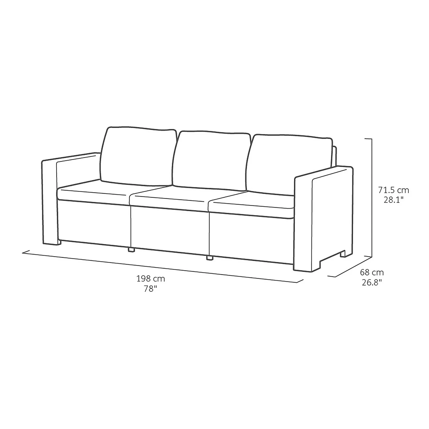 Keter California 5 Seater Outdoor Garden Furniture Lounge Set - Graphite With Grey Cushions 8 Keter California 5 Seater Outdoor Garden Furniture Lounge Set - Graphite With Grey Cushions - Image 6